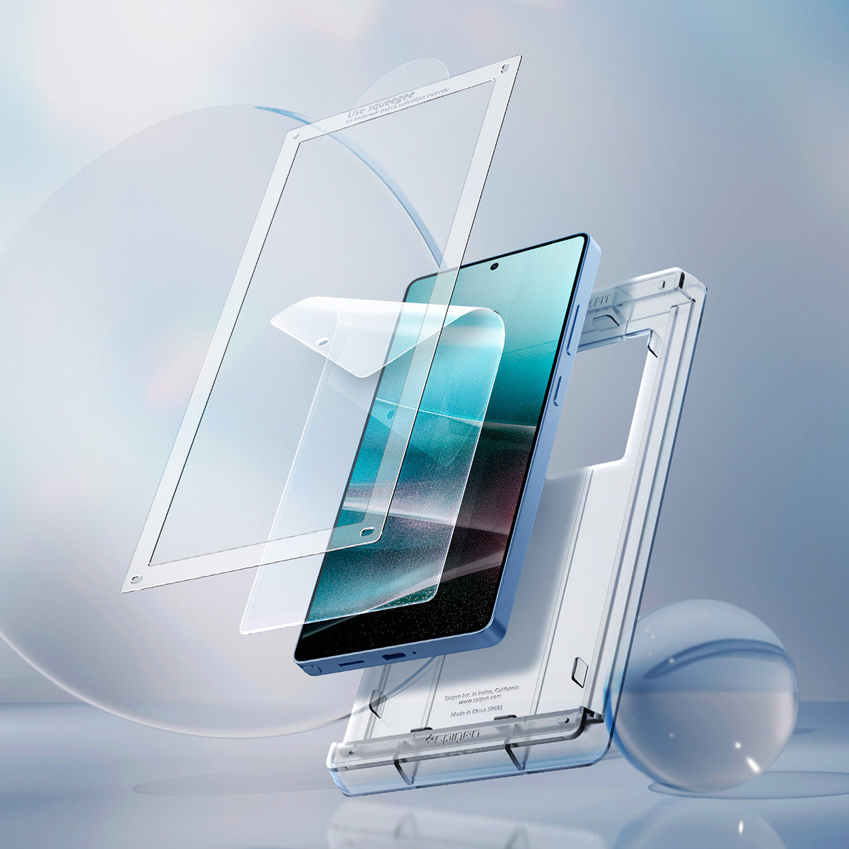 Bildschirmfolie + Applikator für Galaxy S25 Ultra, Spigen Elite Shield EZ Fit 1-Pack