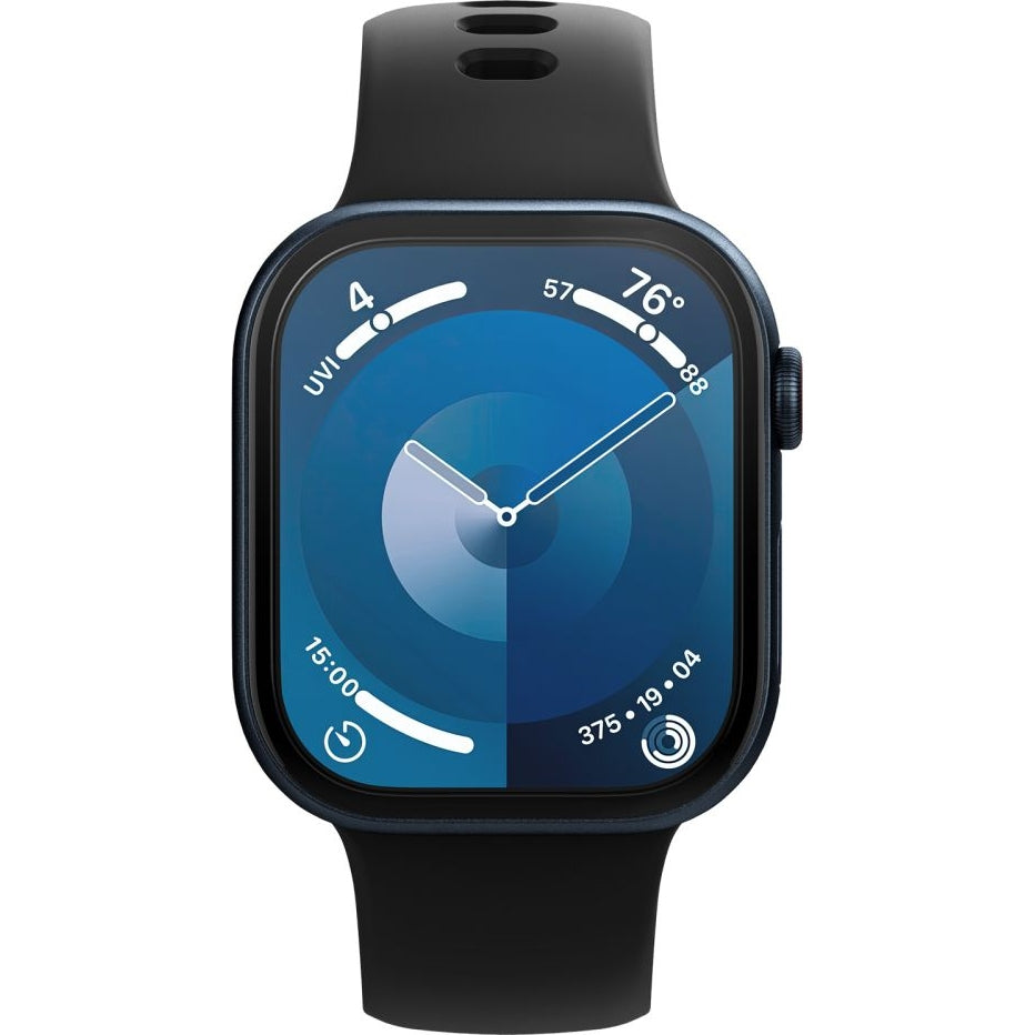 Hybridglas + Applikator für Apple Watch 10 46 mm, Spigen Elite Shield EZ Fit 2-Pack, Transparent