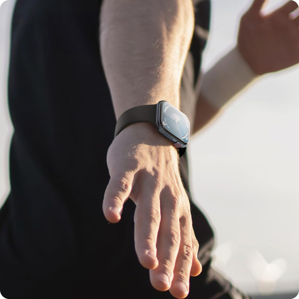 Hybridglas + Applikator für Apple Watch 10 46 mm, Spigen Elite Shield EZ Fit 2-Pack, Transparent