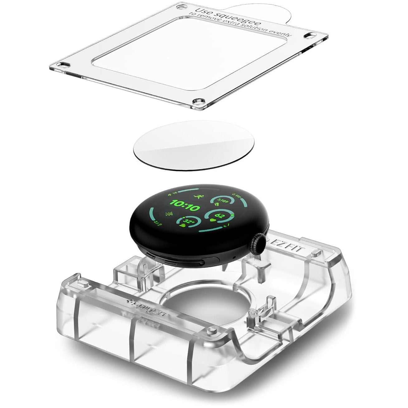 Bildschirmfolie + Applikator für Pixel Watch 4 / 3 (45 mm), Spigen Elite Shield EZ Fit 2-Pack, Transparent