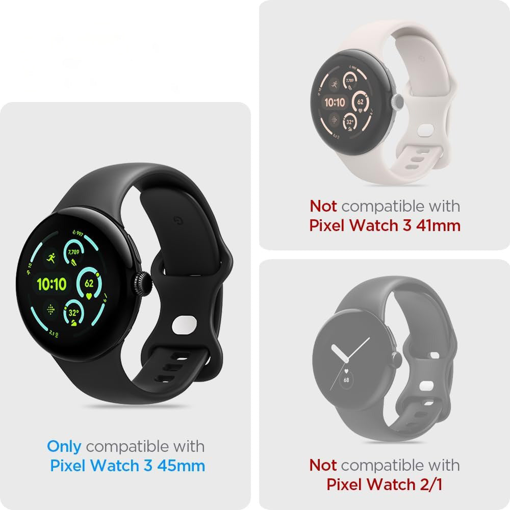 Bildschirmfolie + Applikator für Pixel Watch 4 / 3 (45 mm), Spigen Elite Shield EZ Fit 2-Pack, Transparent