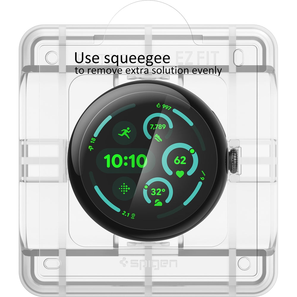Bildschirmfolie + Applikator für Pixel Watch 4 / 3 (41 mm), Spigen Elite Shield EZ Fit 2-Pack, Transparent