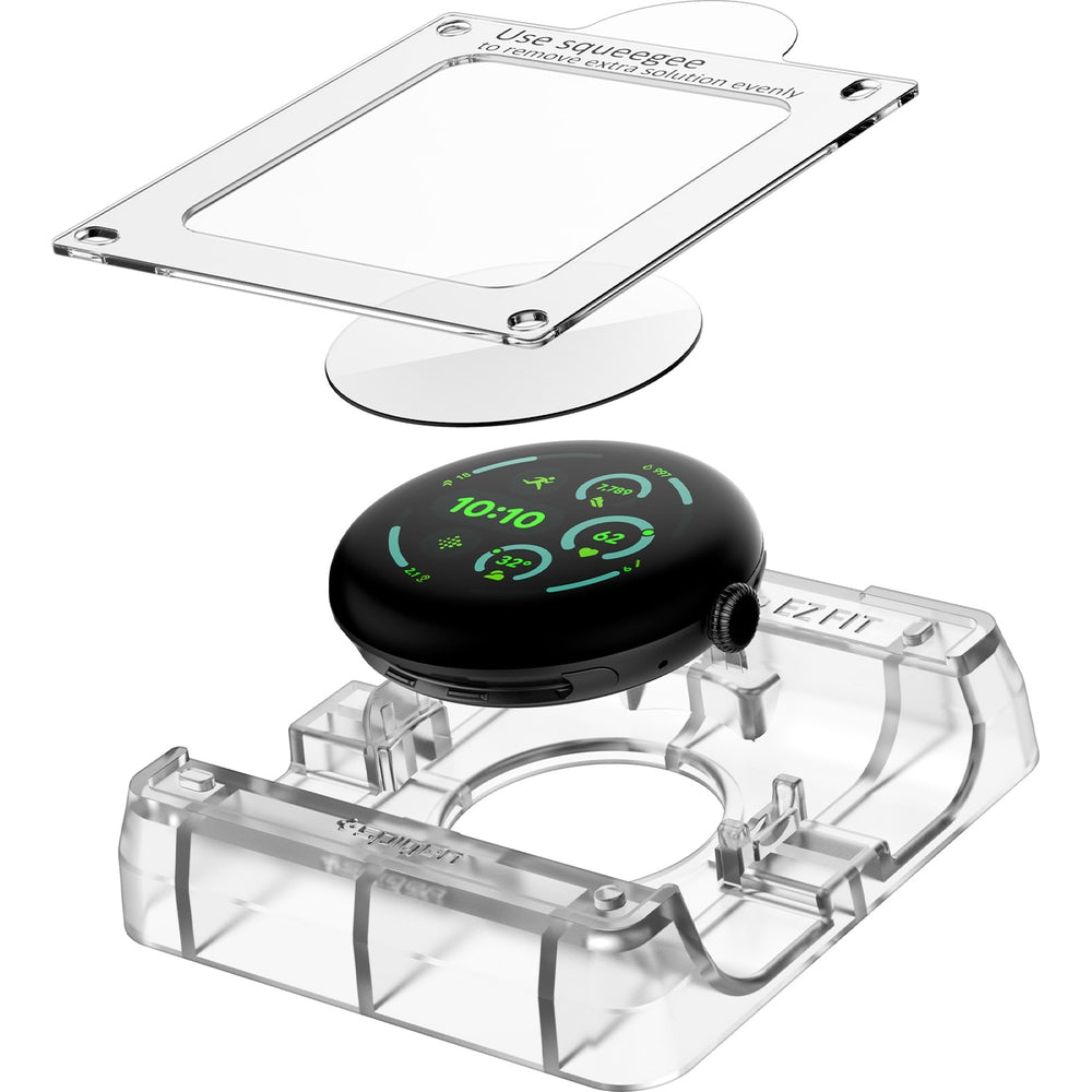 Bildschirmfolie + Applikator für Pixel Watch 4 / 3 (41 mm), Spigen Elite Shield EZ Fit 2-Pack, Transparent