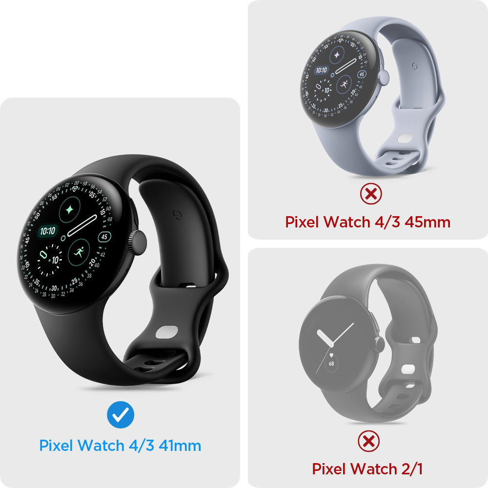 Bildschirmfolie + Applikator für Pixel Watch 4 / 3 (41 mm), Spigen Elite Shield EZ Fit 2-Pack, Transparent