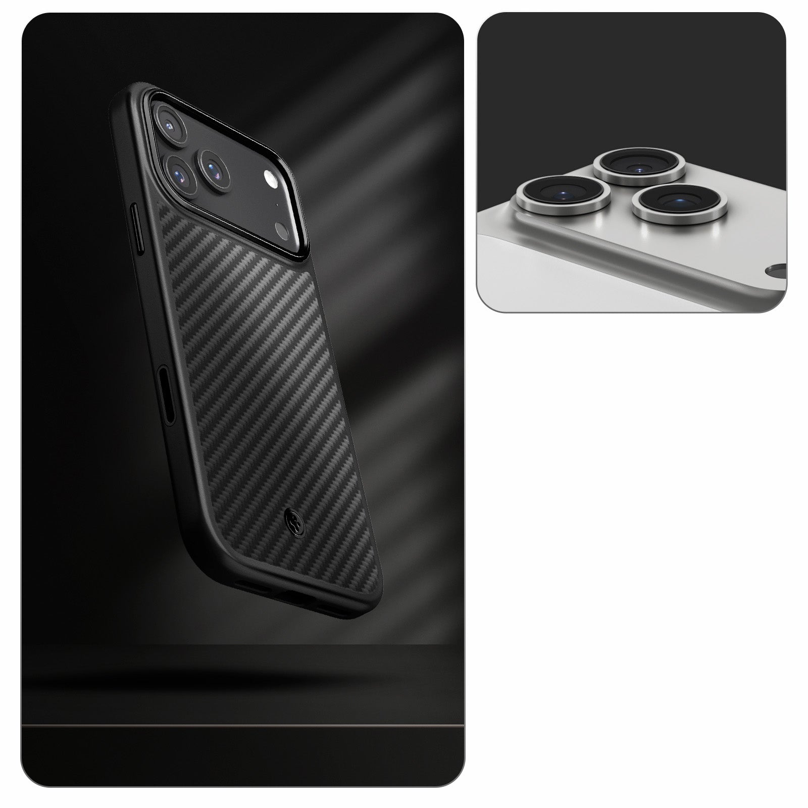 Handyhülle für iPhone 17 Pro, Spigen Enzo Aramid T Mag (CC) mit MagSafe, Schwarz