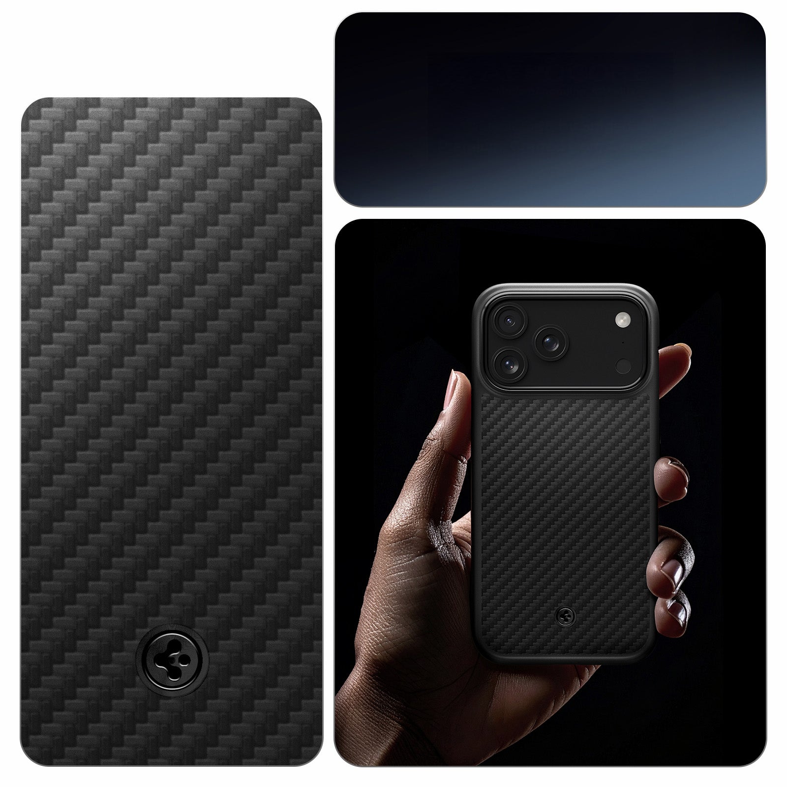 Handyhülle für iPhone 17 Pro Max, Spigen Enzo Aramid T Mag (CC) mit MagSafe, Schwarz