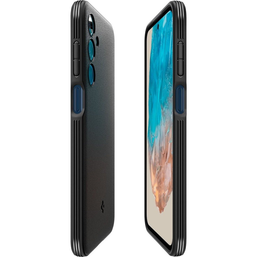Handyhülle für Galaxy M35 5G, Spigen Essential SandBlast, Schwarz und Matte
