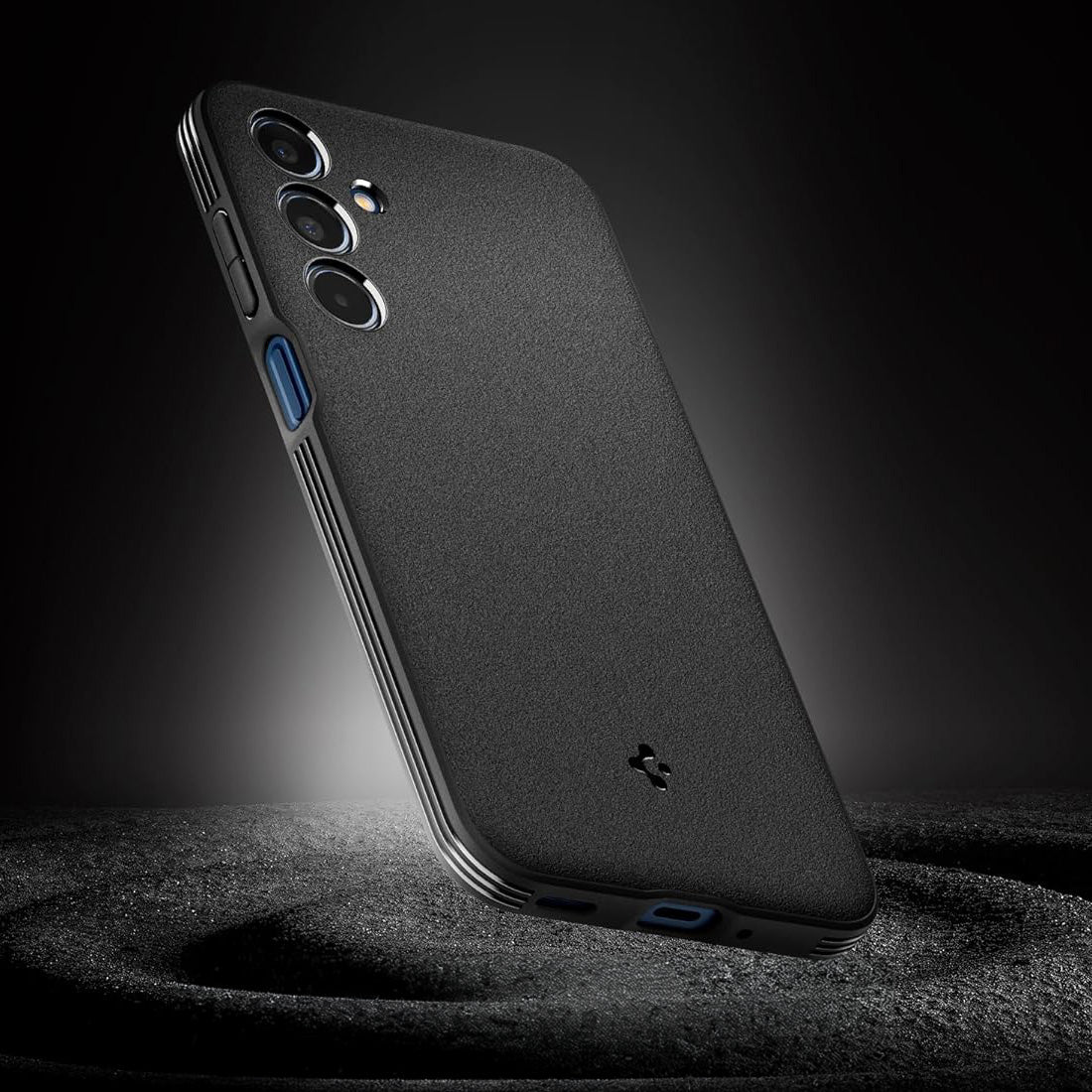 Handyhülle für Galaxy M35 5G, Spigen Essential SandBlast, Schwarz und Matte