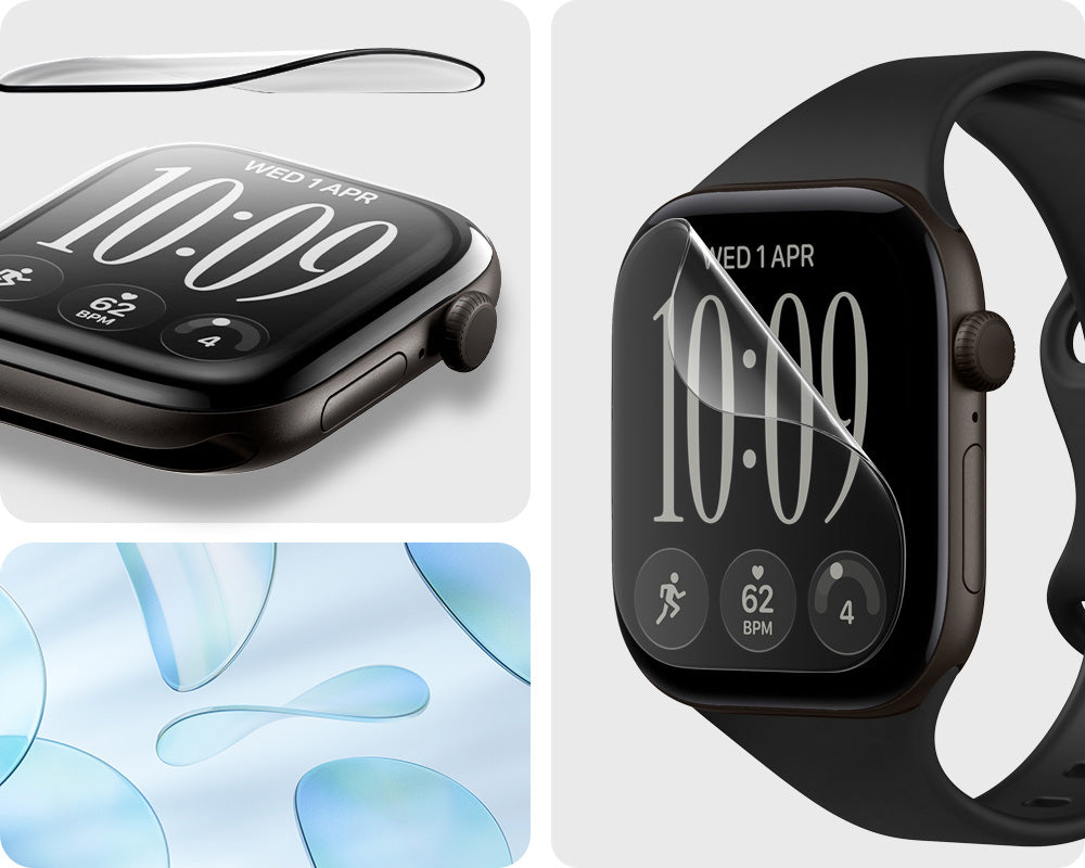 Bildschirmfolie + Applikator für Apple Watch Series 12 42mm, Spigen Elite Shield EZ Fit 2-Pack (3/11)