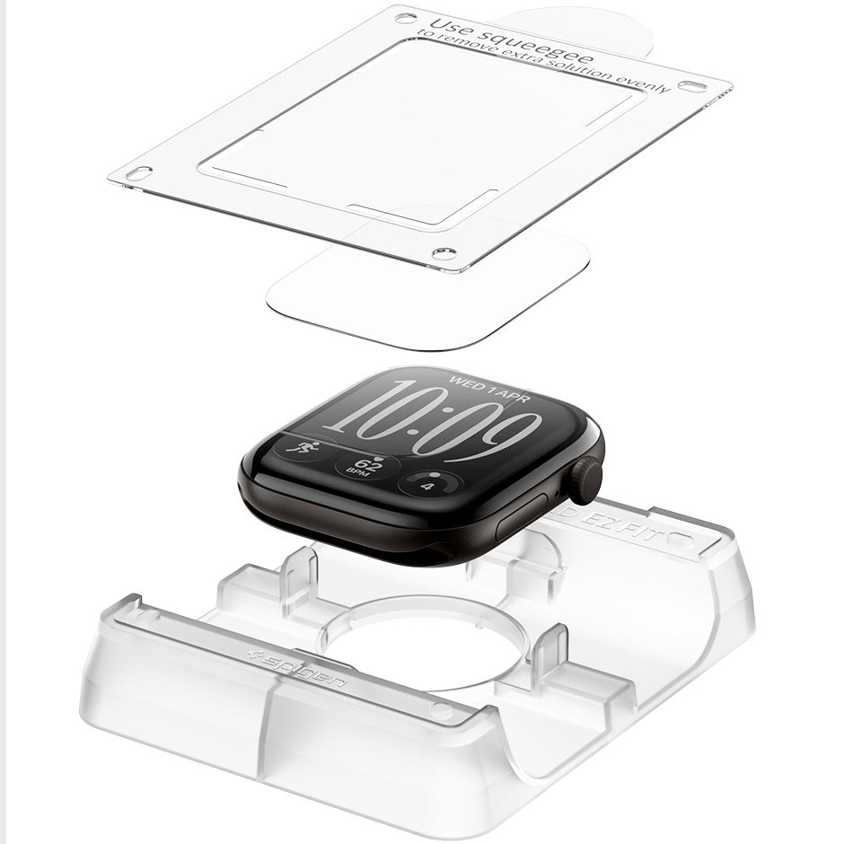 Bildschirmfolie + Applikator für Apple Watch Series 12 42mm, Spigen Elite Shield EZ Fit 2-Pack (7/11)