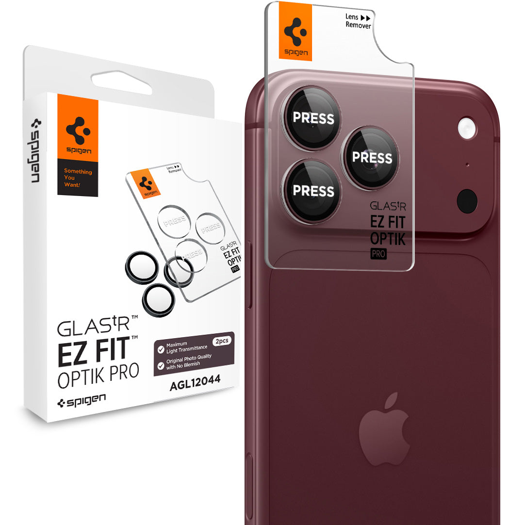 Glas für die Kamera für iPhone 18 Pro Max / 18 Pro, Spigen Glas.tR EZ Fit Optik Pro 2-Pack, Rotwein (1/11)