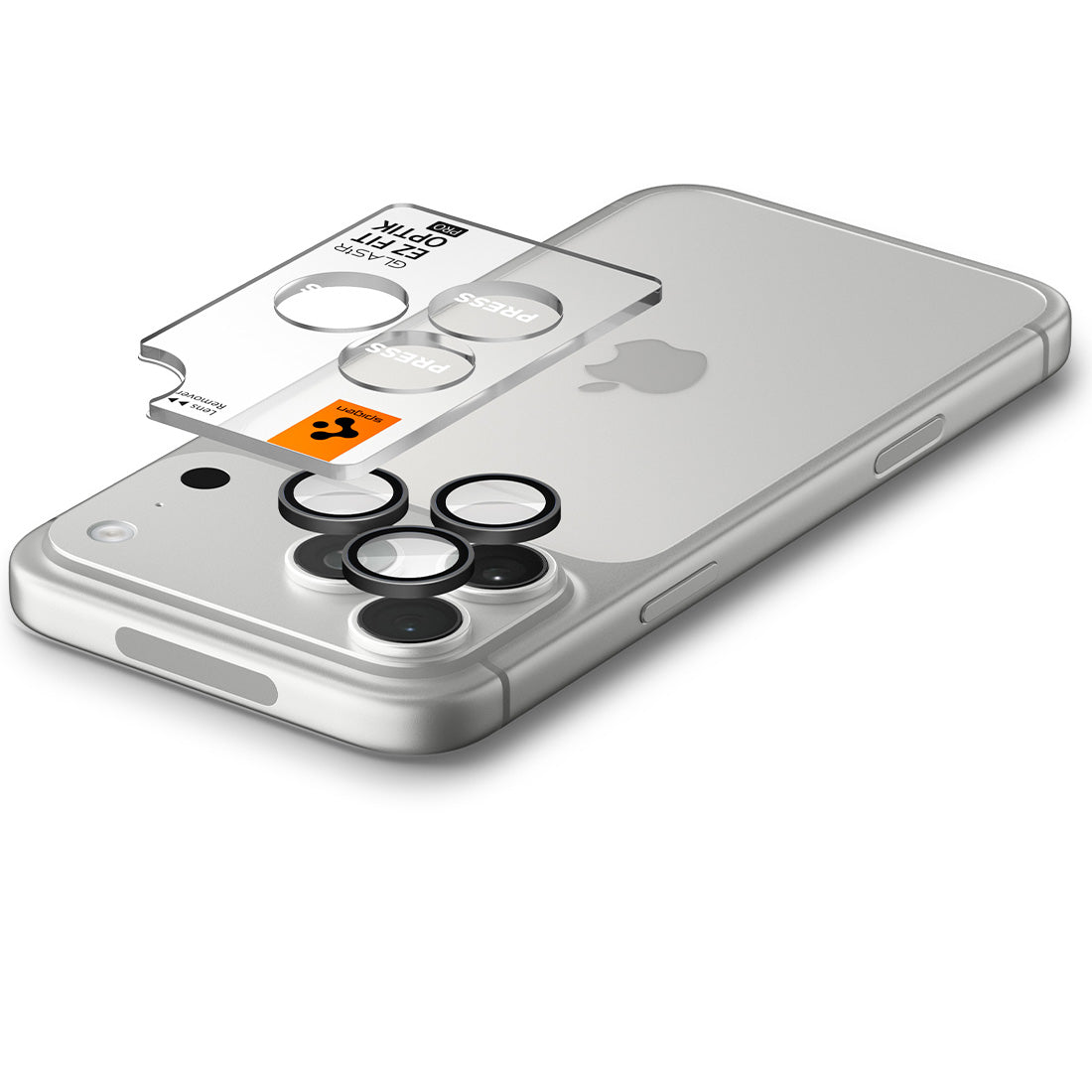 Glas für die Kamera für iPhone 18 Pro Max / 18 Pro, Spigen Glas.tR EZ Fit Optik Pro 2-Pack, Dunkelgrau (7/11)