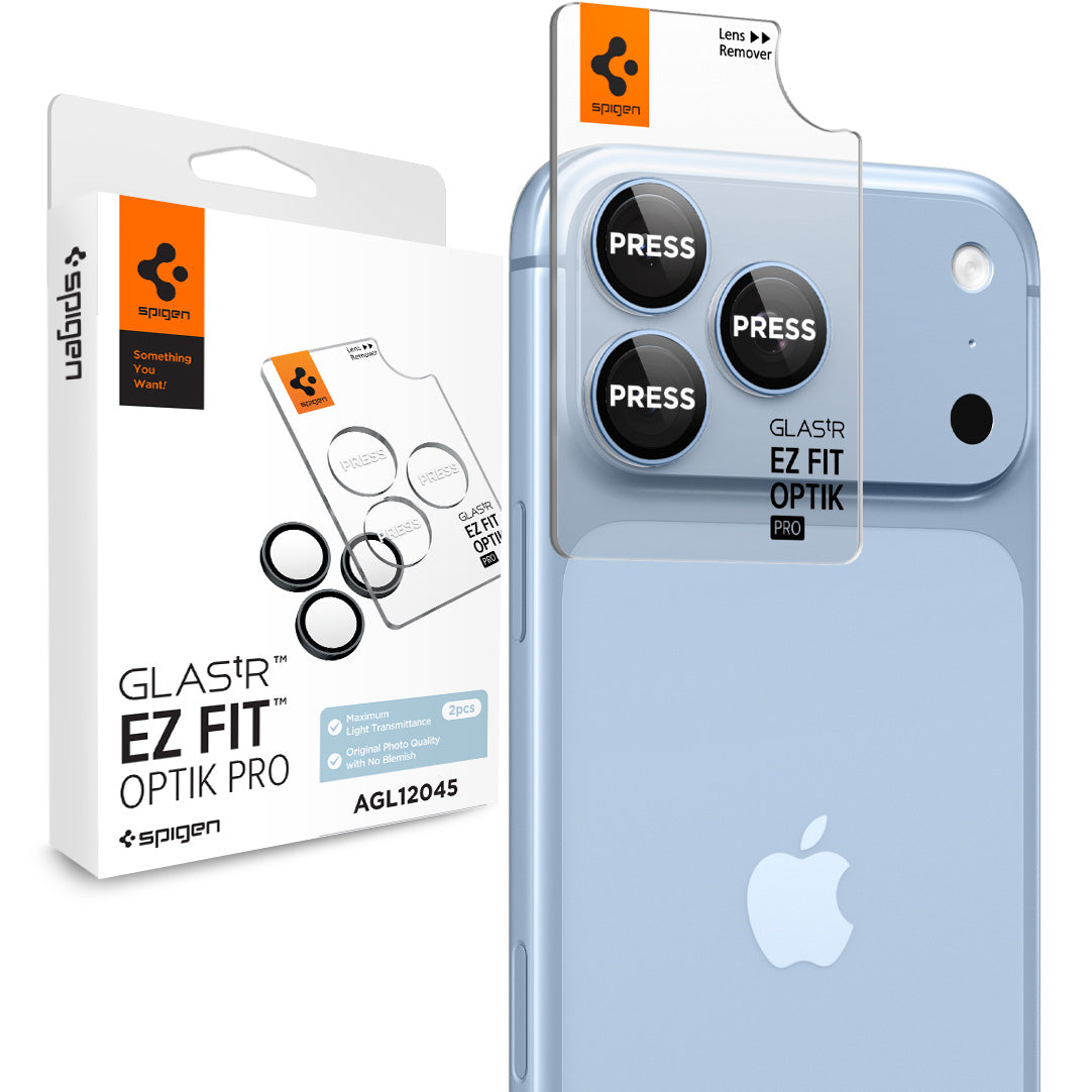 Glas für die Kamera für iPhone 18 Pro Max / 18 Pro, Spigen Glas.tR EZ Fit Optik Pro 2-Pack, Blau (1/11)