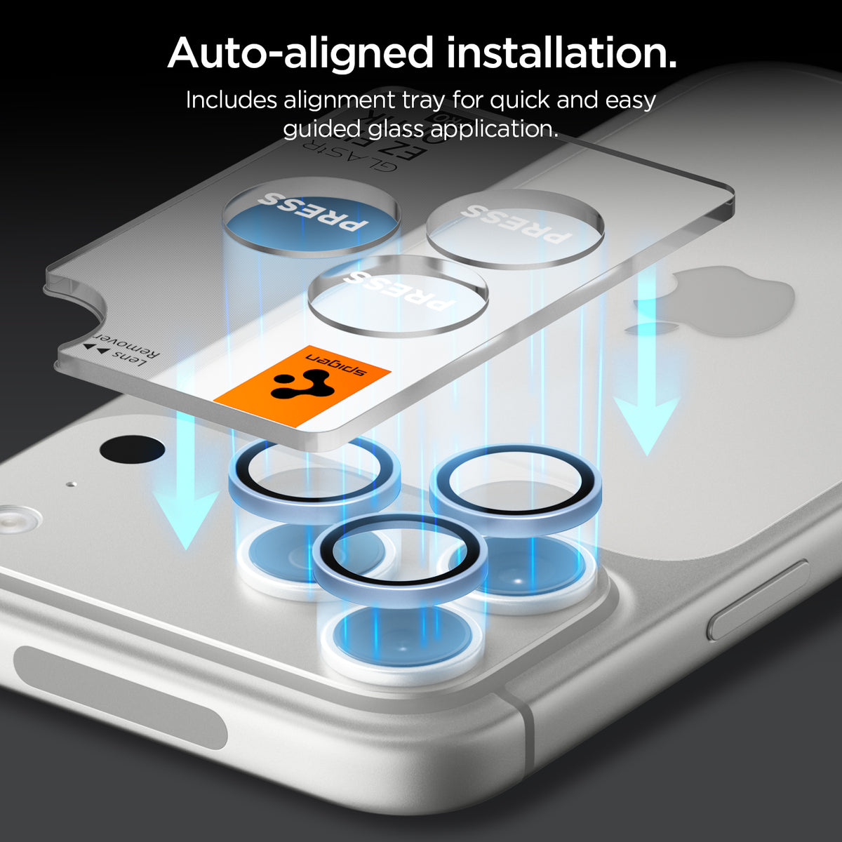Glas für die Kamera für iPhone 18 Pro Max / 18 Pro, Spigen Glas.tR EZ Fit Optik Pro 2-Pack, Blau (2/11)