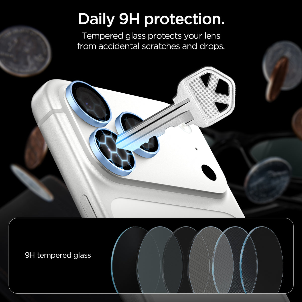 Glas für die Kamera für iPhone 18 Pro Max / 18 Pro, Spigen Glas.tR EZ Fit Optik Pro 2-Pack, Blau (4/11)