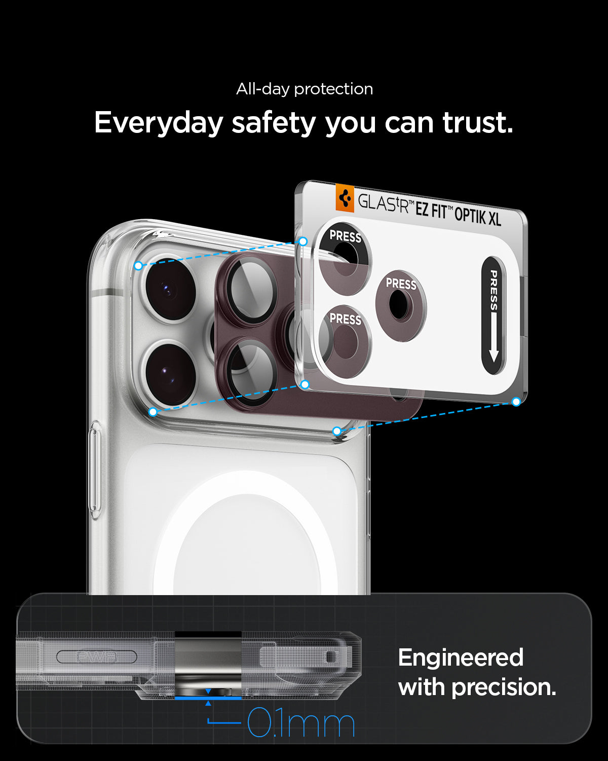 Glas für die Kamera für iPhone 18 Pro, Spigen Glas.tR Ez Fit Optik Pro XL 1-Pack, Rotwein (2/15)