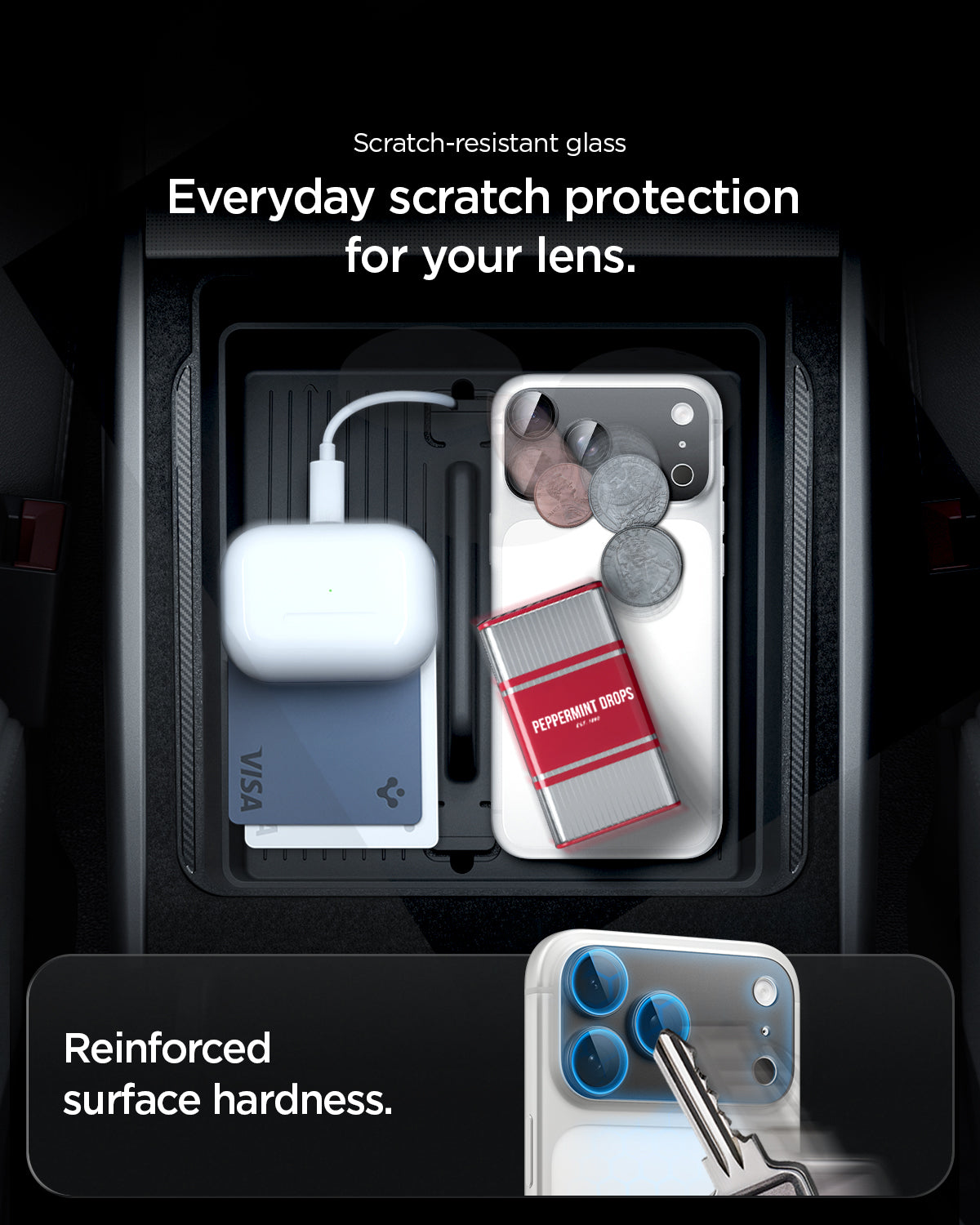 Glas für die Kamera für iPhone 18 Pro Max, Spigen Glas.tR Ez Fit Optik Pro XL 1-Pack, Dunkelgrau (4/15)