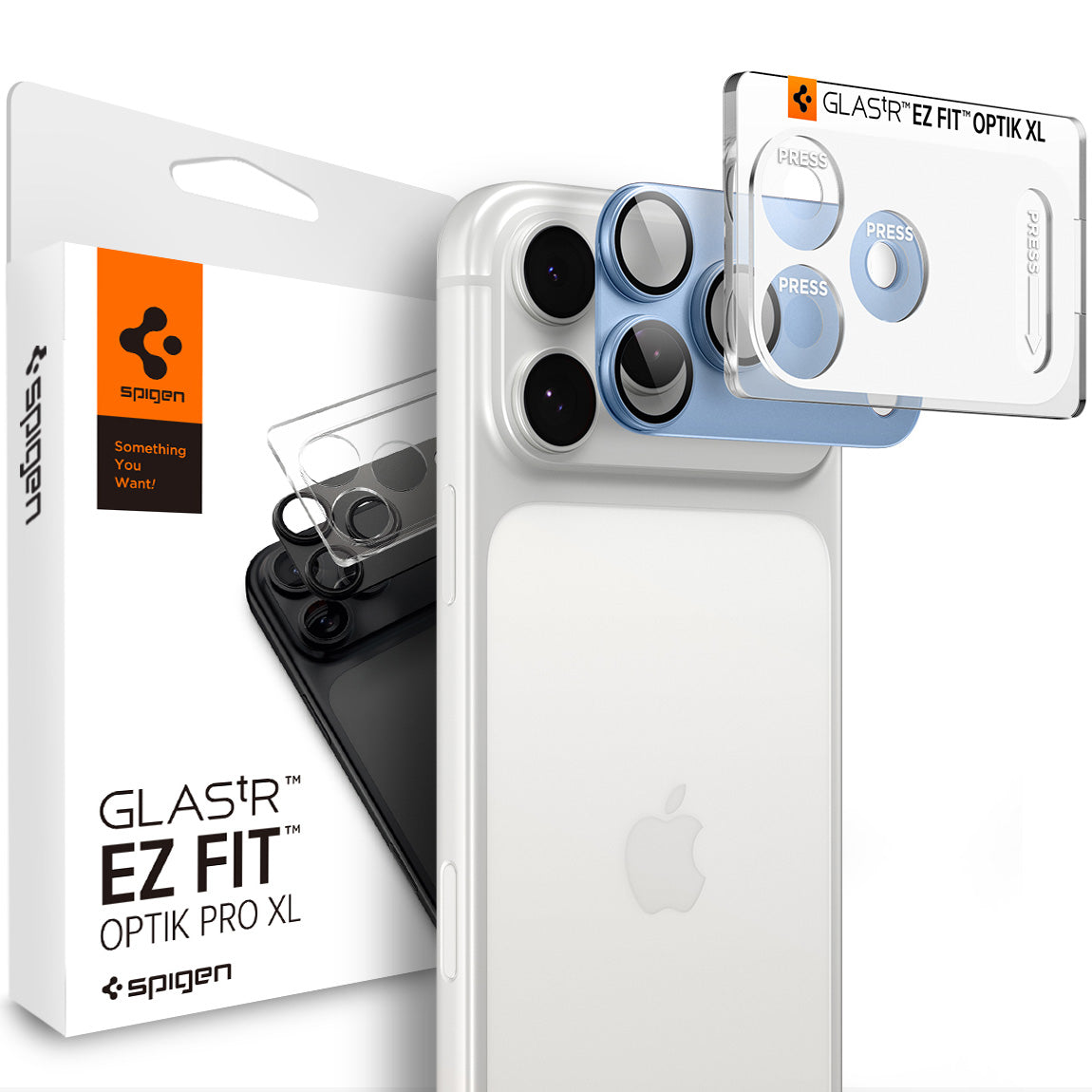Glas für die Kamera für iPhone 18 Pro Max, Spigen Glas.tR Ez Fit Optik Pro XL 1-Pack, Blau (1/15)