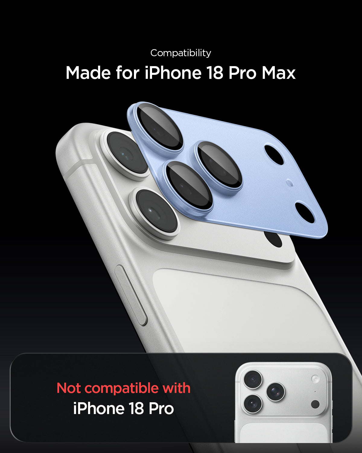 Glas für die Kamera für iPhone 18 Pro Max, Spigen Glas.tR Ez Fit Optik Pro XL 1-Pack, Blau (6/15)