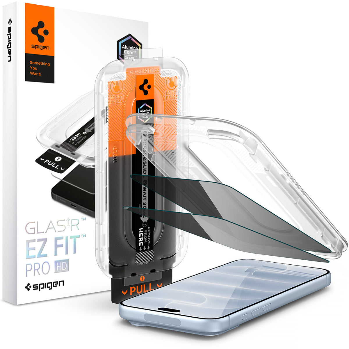 Glas + Applikator für iPhone 18 Pro Max, Spigen Glas.tR EZ Fit Pro (AC) Privacy 2-Pack (1/14)