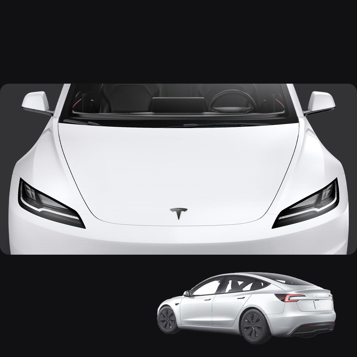 Schutzabdeckung für Motorhaubenemblem/Marker für Tesla Model 3 Highland 2024-25, Spigen, Carbon