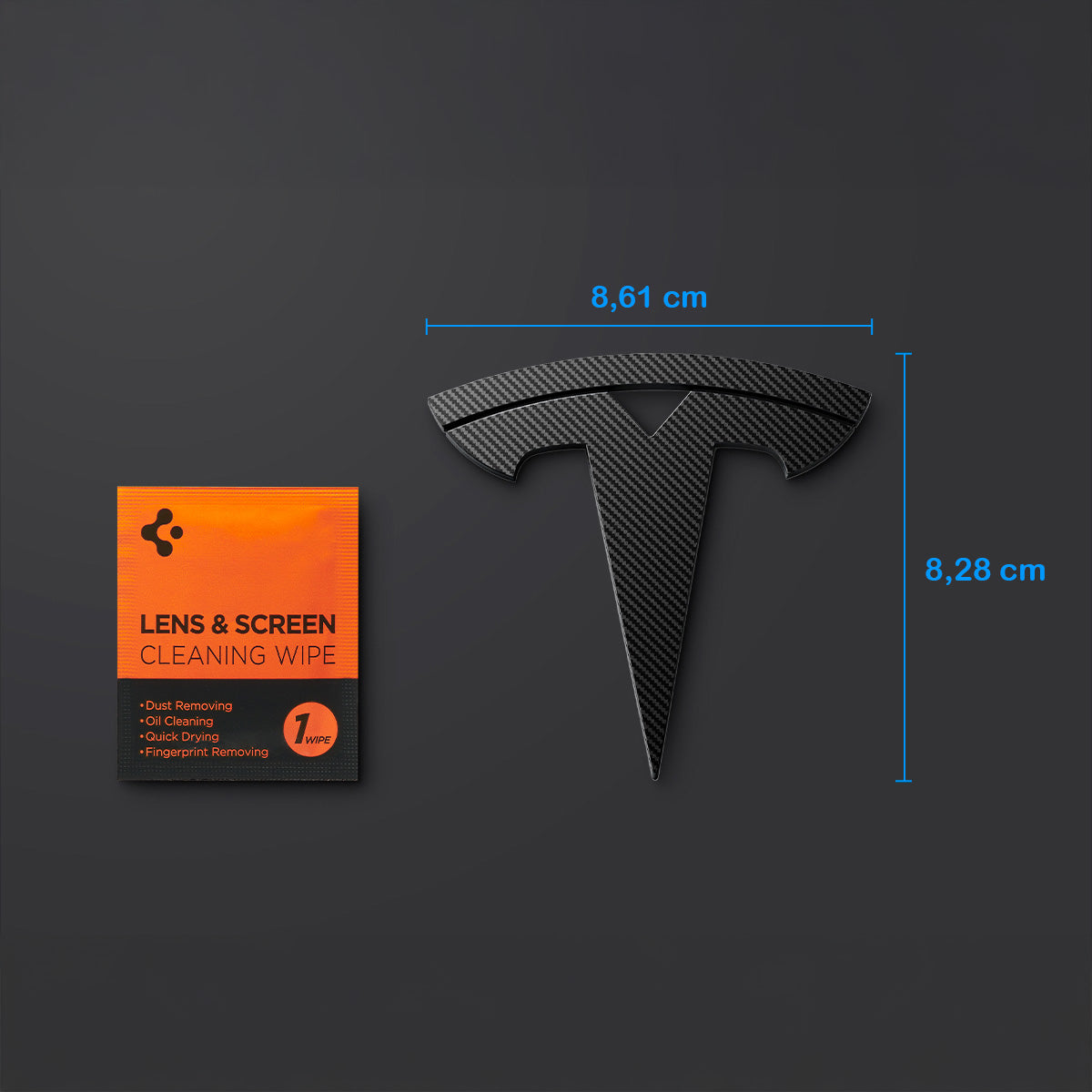 Schutzabdeckung für Motorhaubenemblem/Marker für Tesla Model 3 Highland 2024-25, Spigen, Carbon