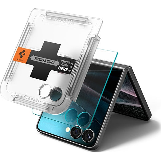 Glas für die Handyhülle für Galaxy Z Flip7, Spigen Glas.tR EZ Fit 2-Pack, Transparent