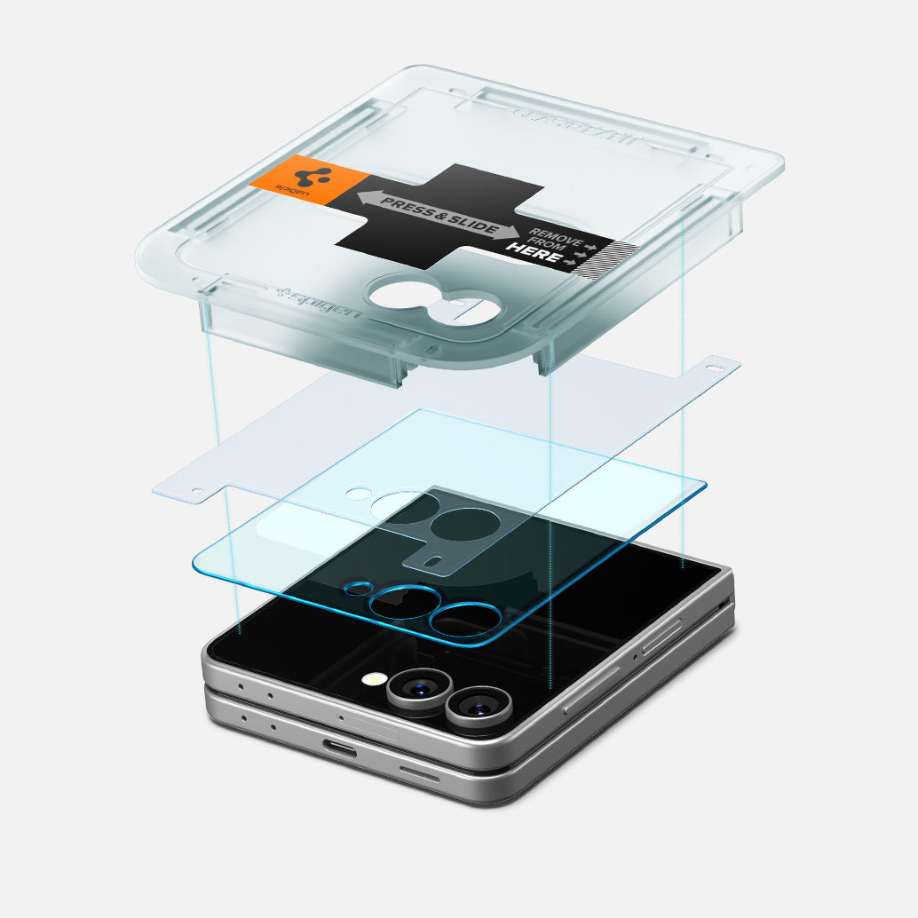 Glas für die Handyhülle für Galaxy Z Flip7, Spigen Glas.tR EZ Fit 2-Pack, Transparent