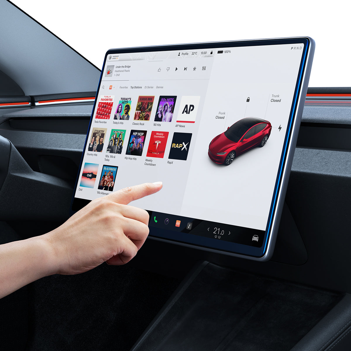 Glas für Tesla Model 3 2024-2026 / Y 2024-26, Spigen Glas.tR EZ Fit FC AC 1-Pack, Schwarzer Rahmen