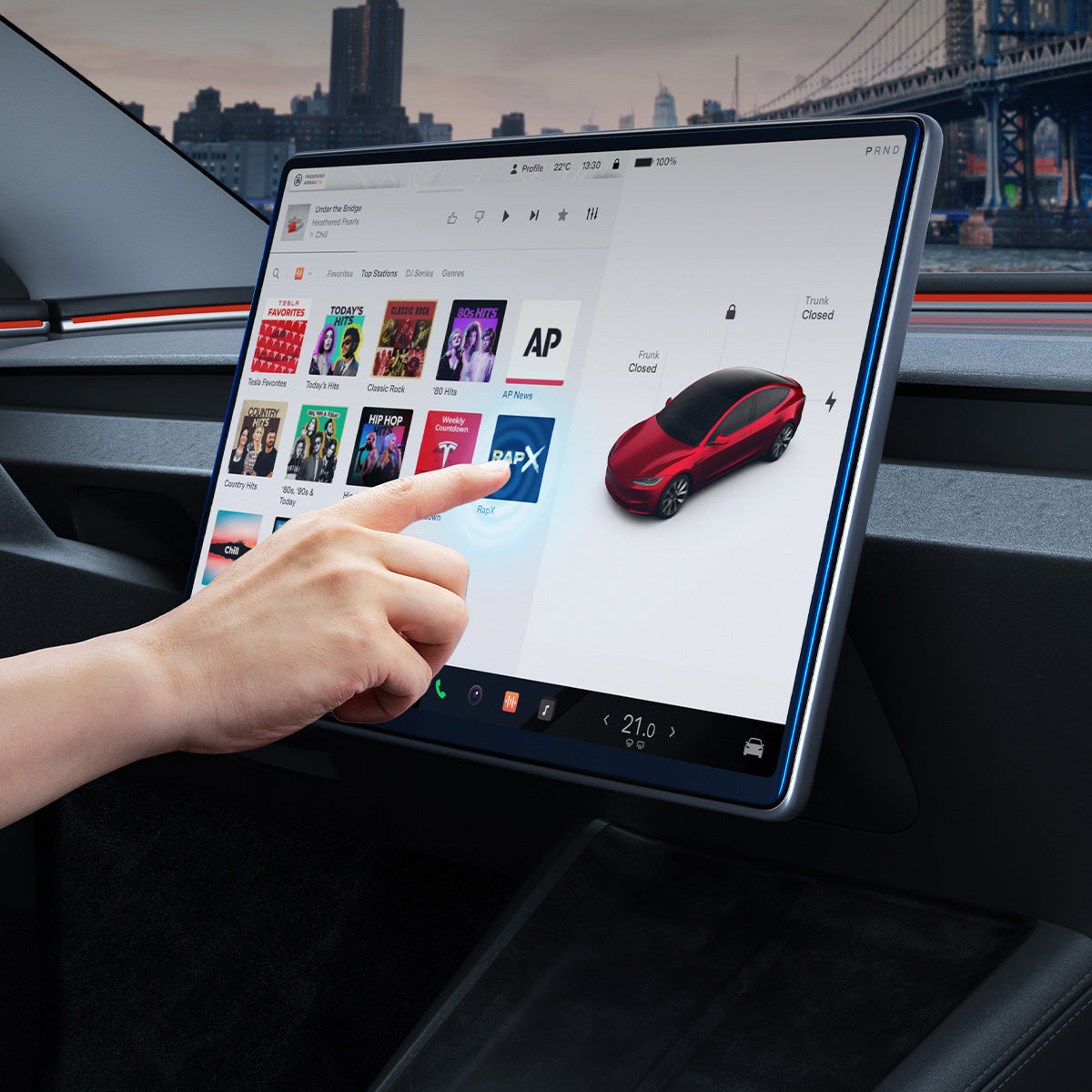 Glas für Tesla Model 3 2024-2026 / Y 2024-26, Spigen Glas.tR EZ Fit FC AC 1-Pack, Schwarzer Rahmen