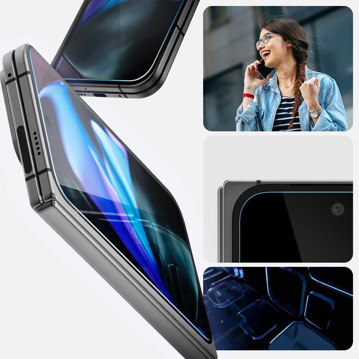 Glas für die Schutzhülle für Google Pixel 9 Pro Fold, Spigen Glas.tR EZ Fit 2-Pack