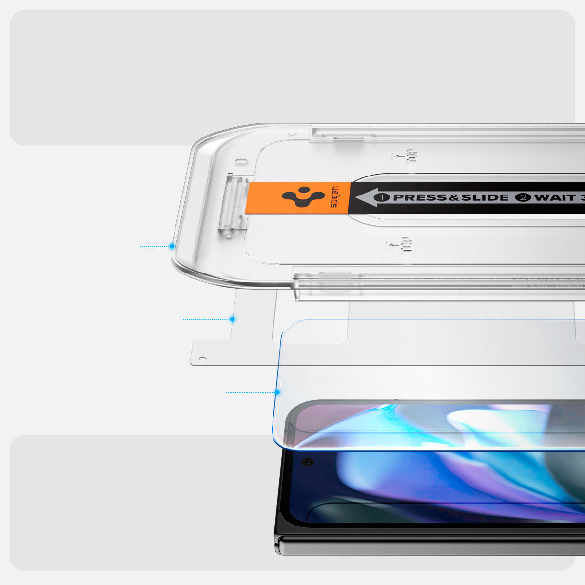 Glas für die Schutzhülle für Google Pixel 9 Pro Fold, Spigen Glas.tR EZ Fit 2-Pack
