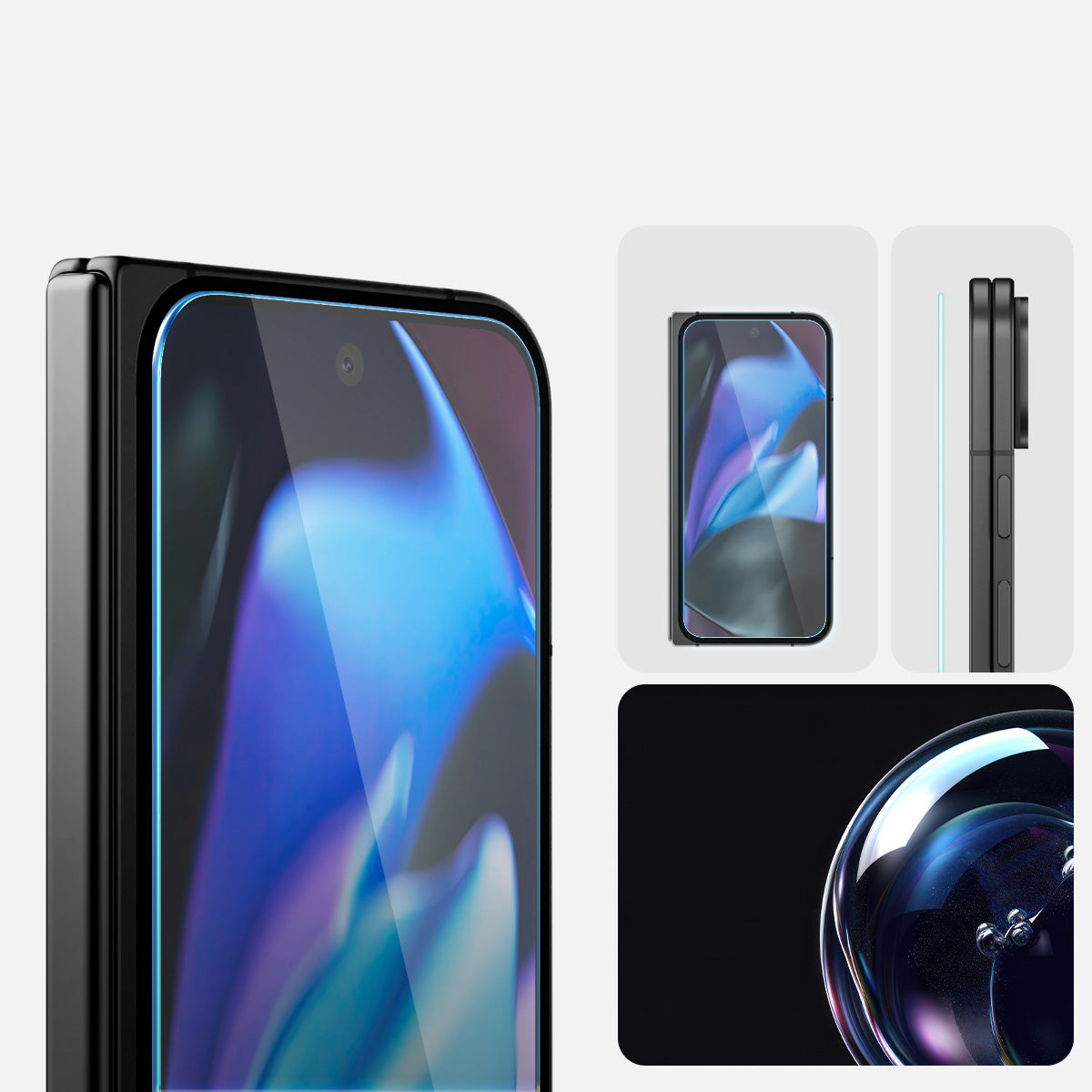 Glas für die Schutzhülle für Google Pixel 9 Pro Fold, Spigen Glas.tR EZ Fit 2-Pack
