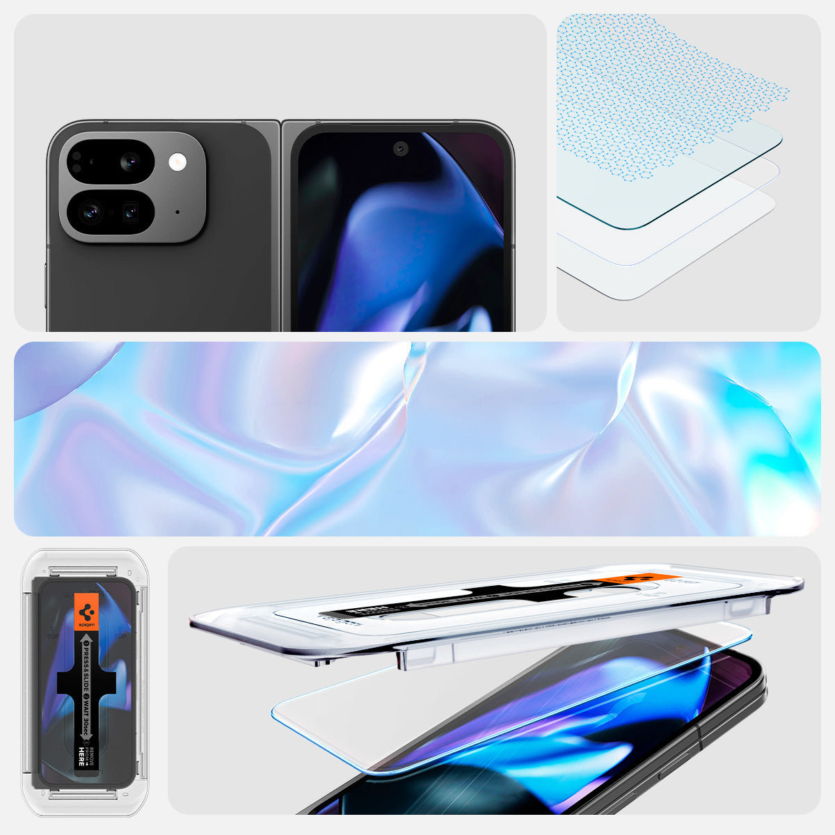 Glas für die Schutzhülle für Google Pixel 9 Pro Fold, Spigen Glas.tR EZ Fit 2-Pack