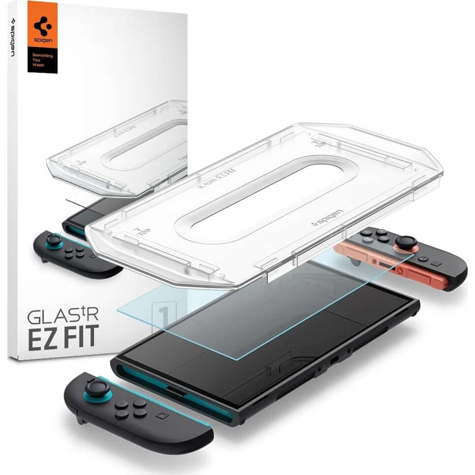 Glas + Applikator für Nintendo Switch 2, Spigen Glas.tR EZ Fit 2-Pack