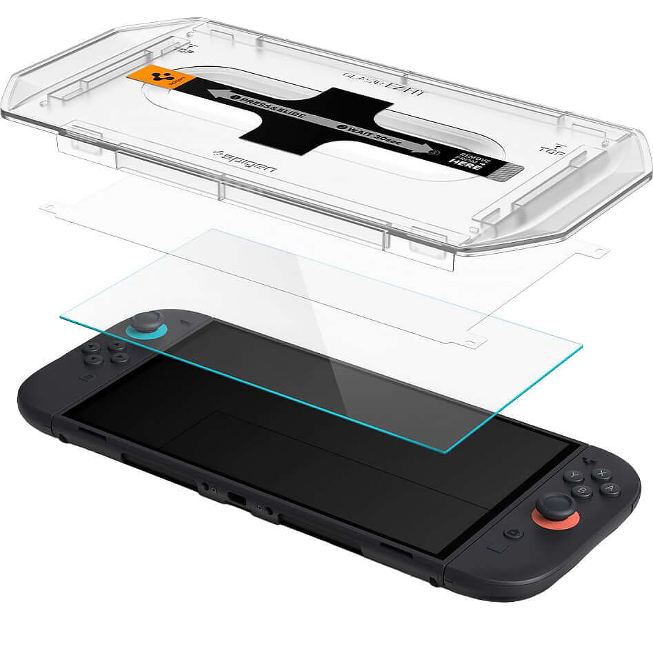 Glas + Applikator für Nintendo Switch 2, Spigen Glas.tR EZ Fit 2-Pack
