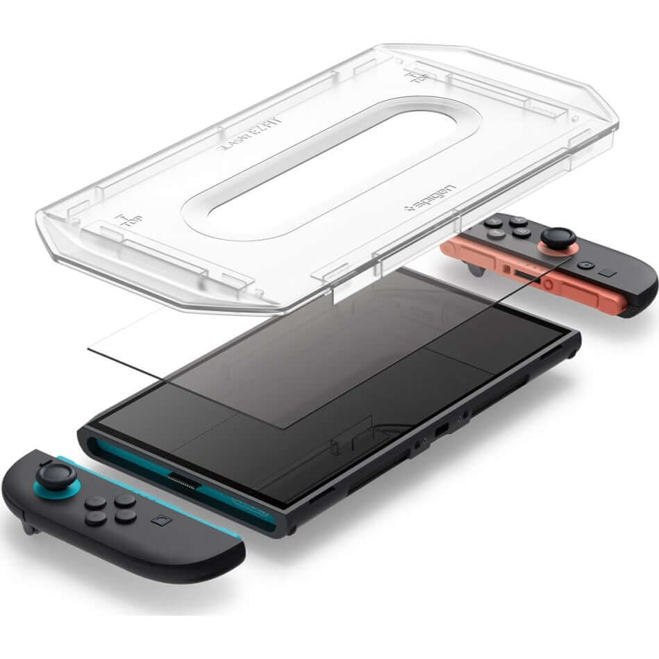 Glas + Applikator für Nintendo Switch 2, Spigen Glas.tR EZ Fit 2-Pack