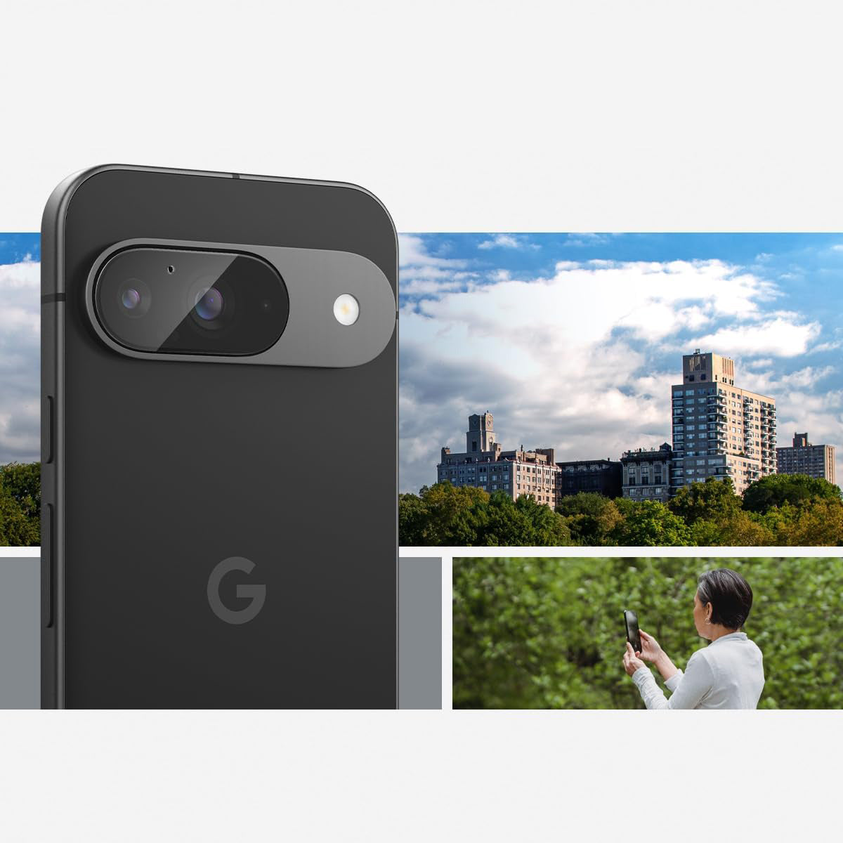 Glas für die Kamera für Google Pixel 9, Spigen Glas.tR Ez Fit Optik 2-Pack, Transparent