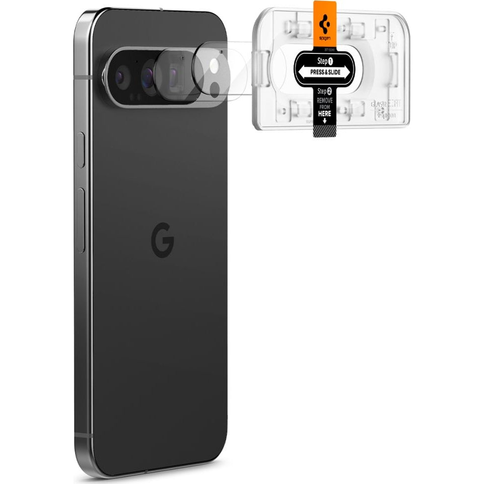 Glas für die Kamera für Google Pixel 9 Pro, Spigen Glas.tR EZ Fit Optik 2-Pack, Transparent