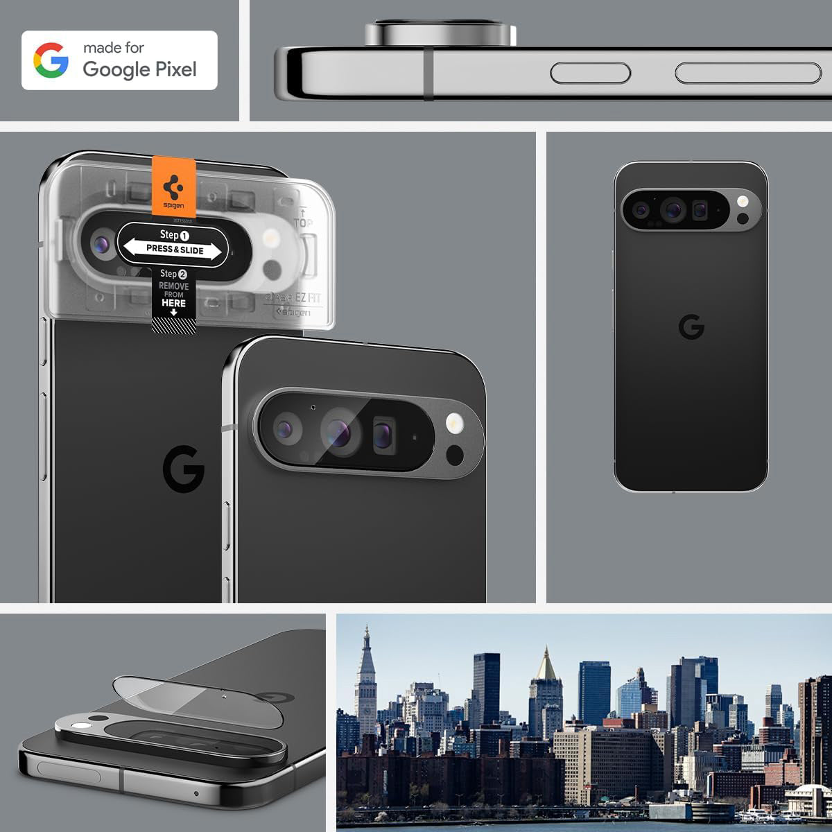 Glas für die Kamera für Google Pixel 9 Pro, Spigen Glas.tR EZ Fit Optik 2-Pack, Transparent