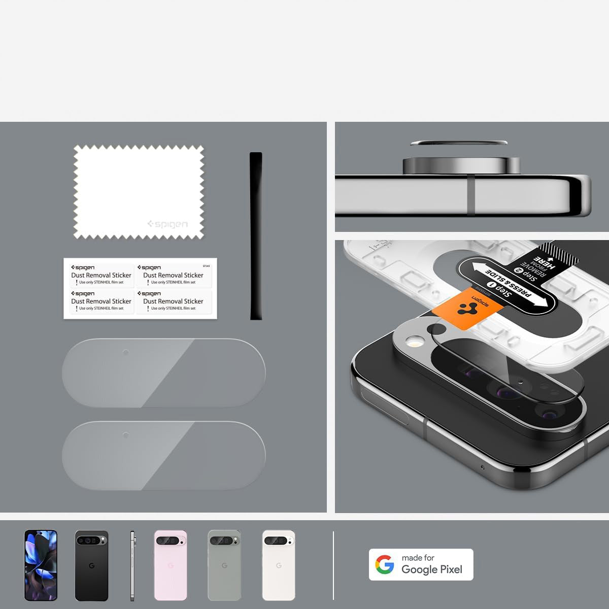 Glas für die Kamera für Google Pixel 9 Pro, Spigen Glas.tR EZ Fit Optik 2-Pack, Transparent