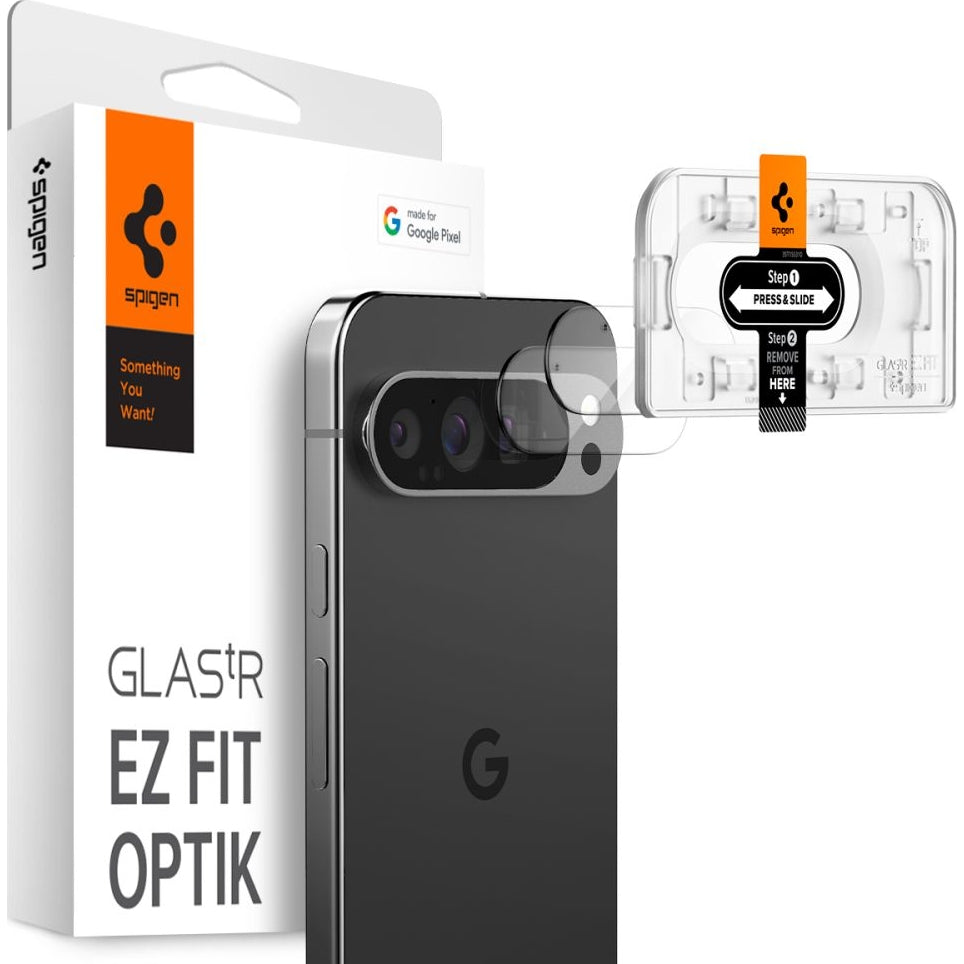 Glas für die Kamera für Google Pixel 9 Pro XL, Spigen Glas.tR EZ Fit Optik 2-Pack, Transparent