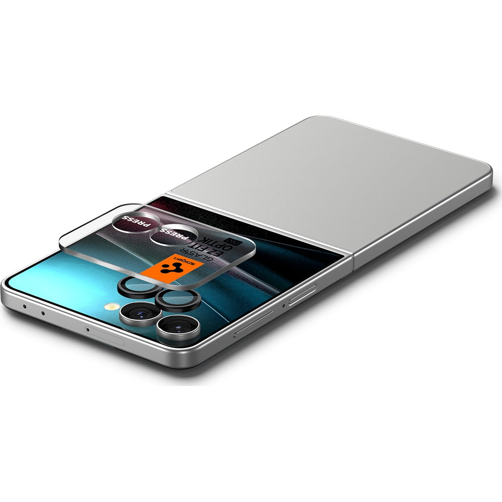 Glas für die Kamera für Galaxy Z Flip7, Spigen Glas.tR EZ Fit Optik Pro 2-Pack, Schwarz