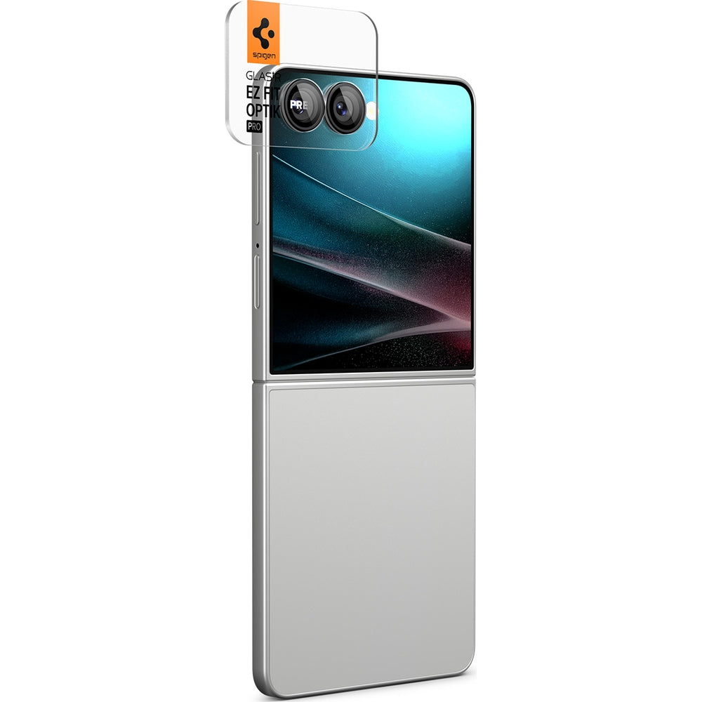 Glas für die Kamera für Galaxy Z Flip7, Spigen Glas.tR EZ Fit Optik Pro 2-Pack, Schwarz