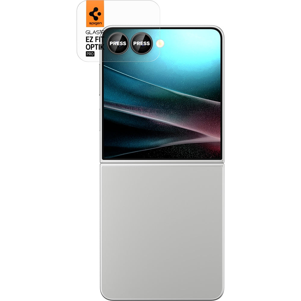 Glas für die Kamera für Galaxy Z Flip7, Spigen Glas.tR EZ Fit Optik Pro 2-Pack, Schwarz