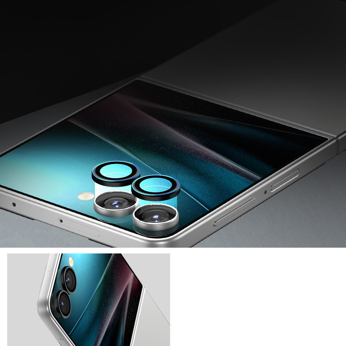 Glas für die Kamera für Galaxy Z Flip7, Spigen Glas.tR EZ Fit Optik Pro 2-Pack, Schwarz