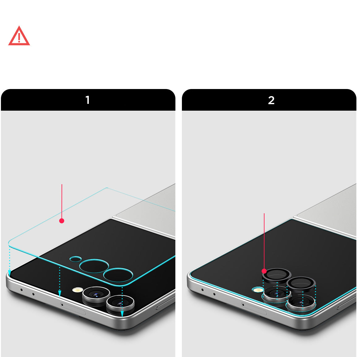 Glas für die Kamera für Galaxy Z Flip7, Spigen Glas.tR EZ Fit Optik Pro 2-Pack, Schwarz