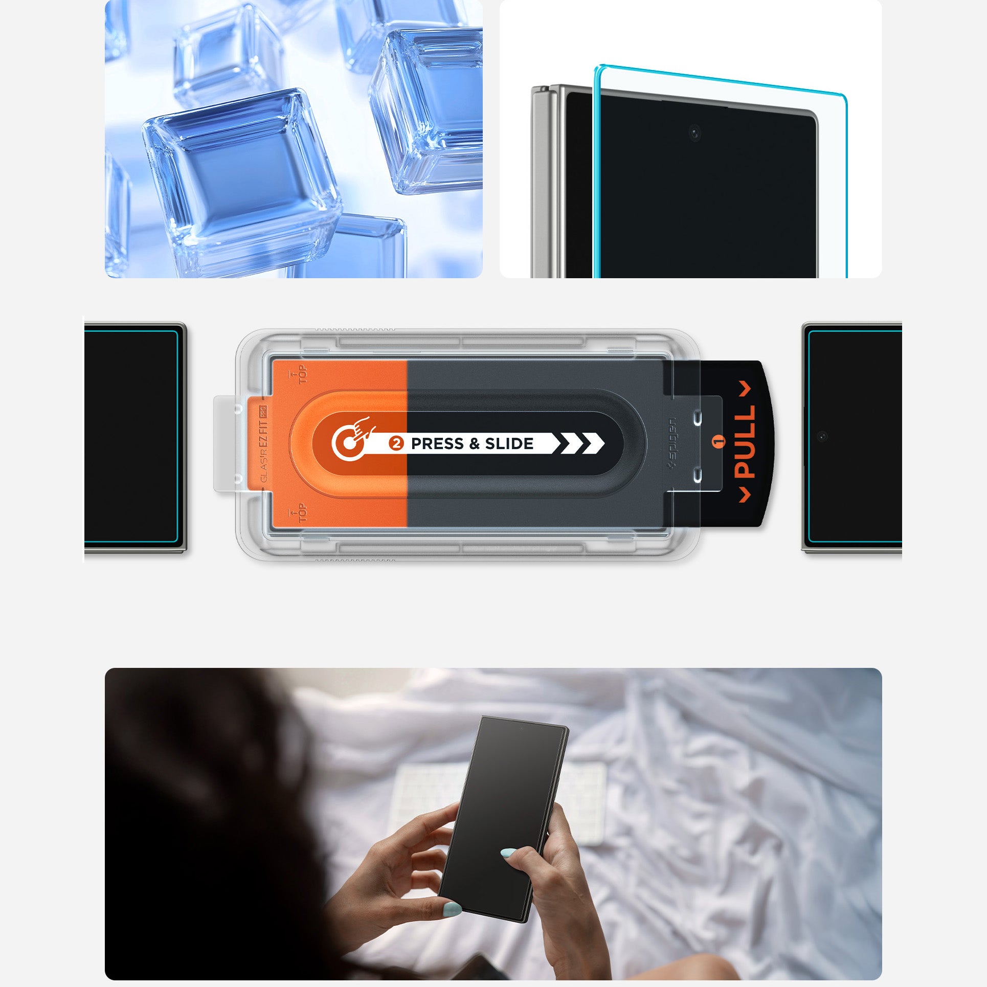 Glas für die Handyhülle für Galaxy Z Fold7, Spigen Glas.tR EZ Fit