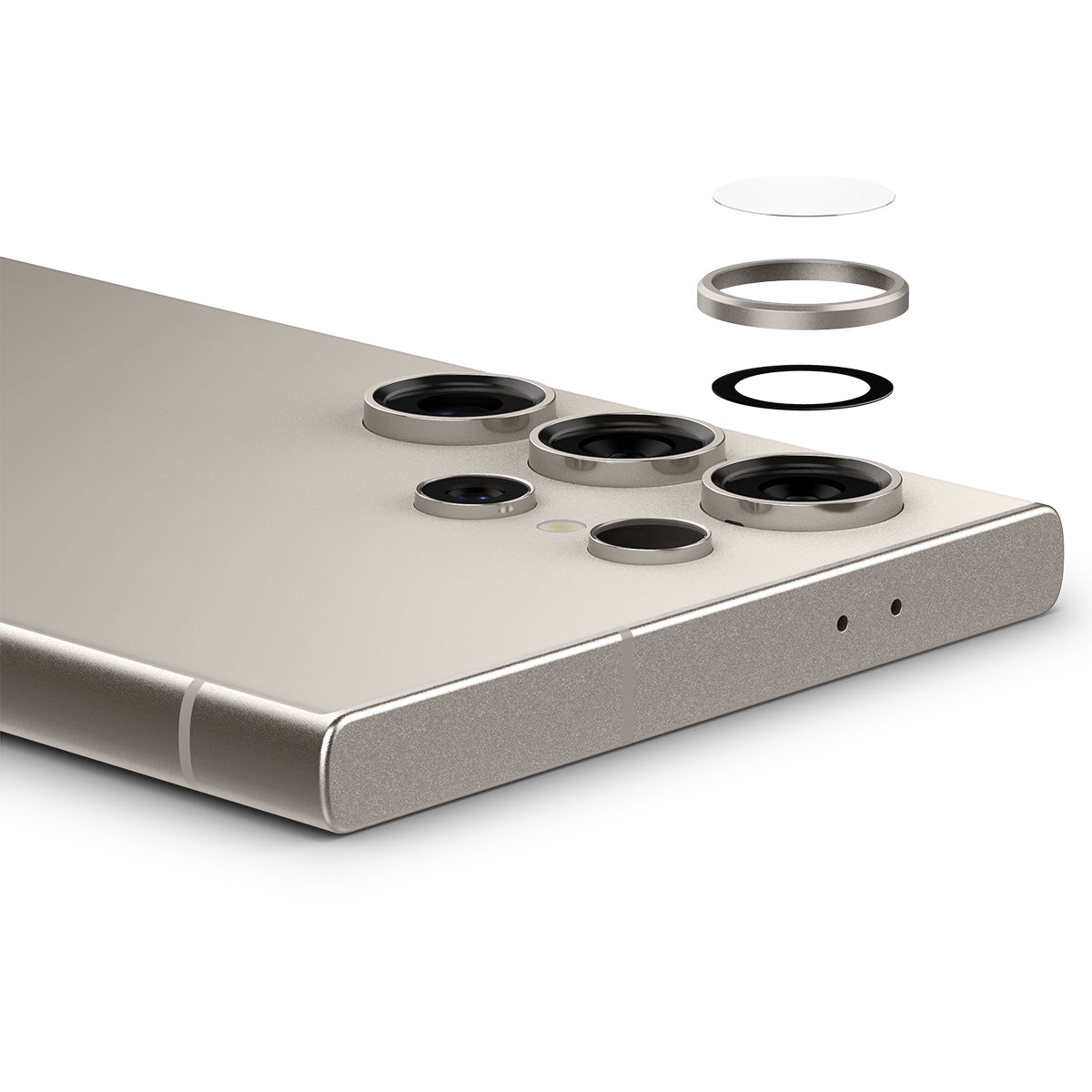 Glas für die Kamera für Galaxy S24 Ultra, Spigen Glas.tR Ez Fit Optik Pro 2-Pack, Grau