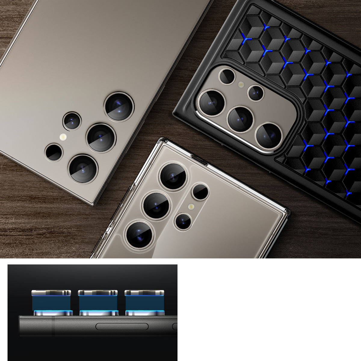 Glas für die Kamera für Galaxy S24 Ultra, Spigen Glas.tR Ez Fit Optik Pro 2-Pack, Grau